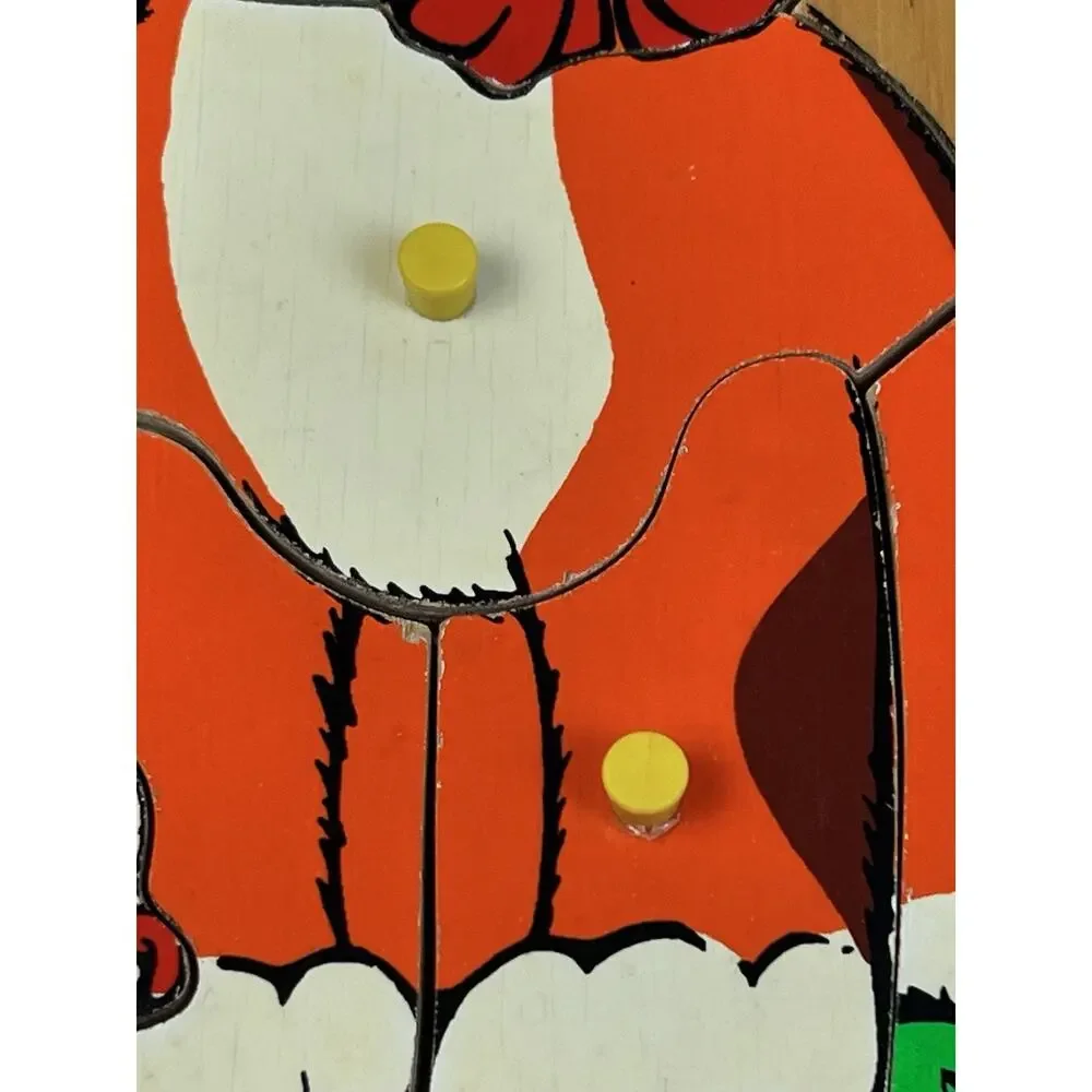 Vintage 1973 Fisher‑Price Pickup & Peek Wooden Peg Puzzle #511 Dog & Puppies